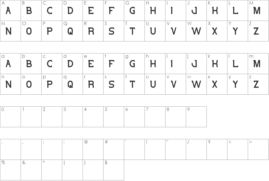 salute font character map preview