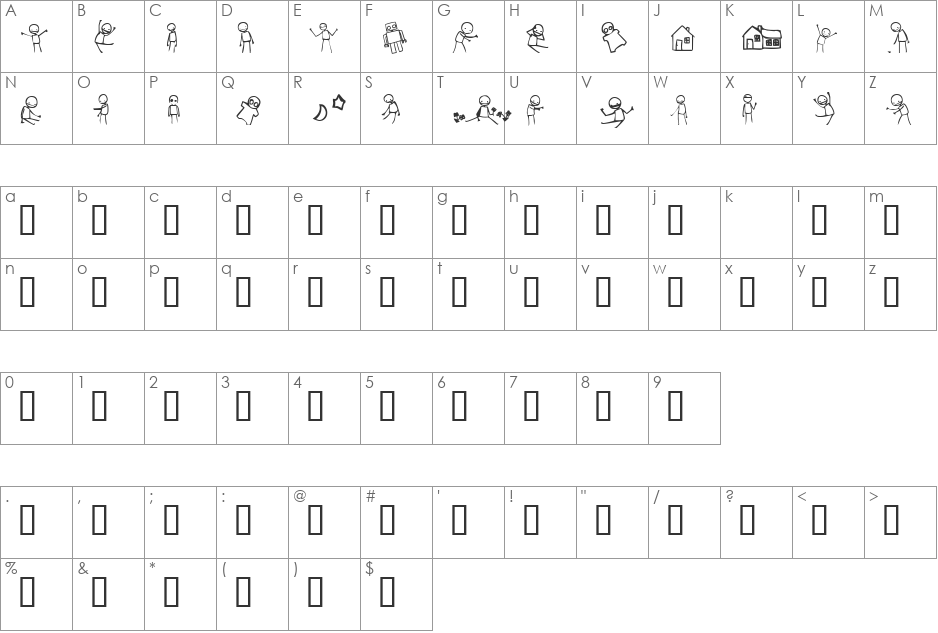 sam font character map preview