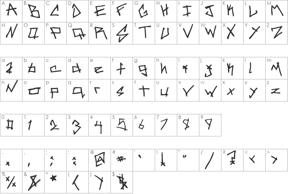 Samarchy font character map preview