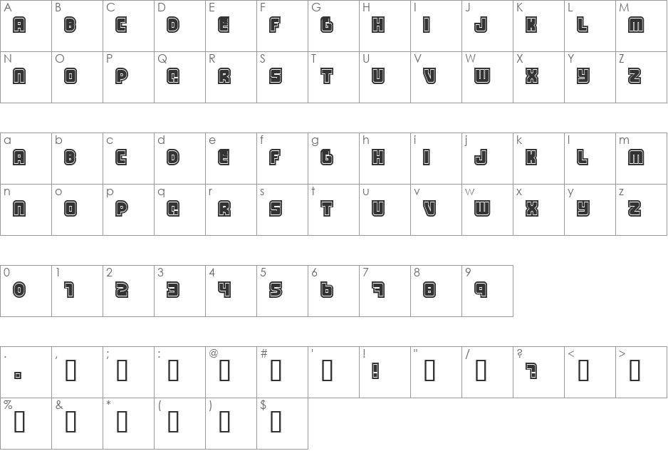 samarin font character map preview