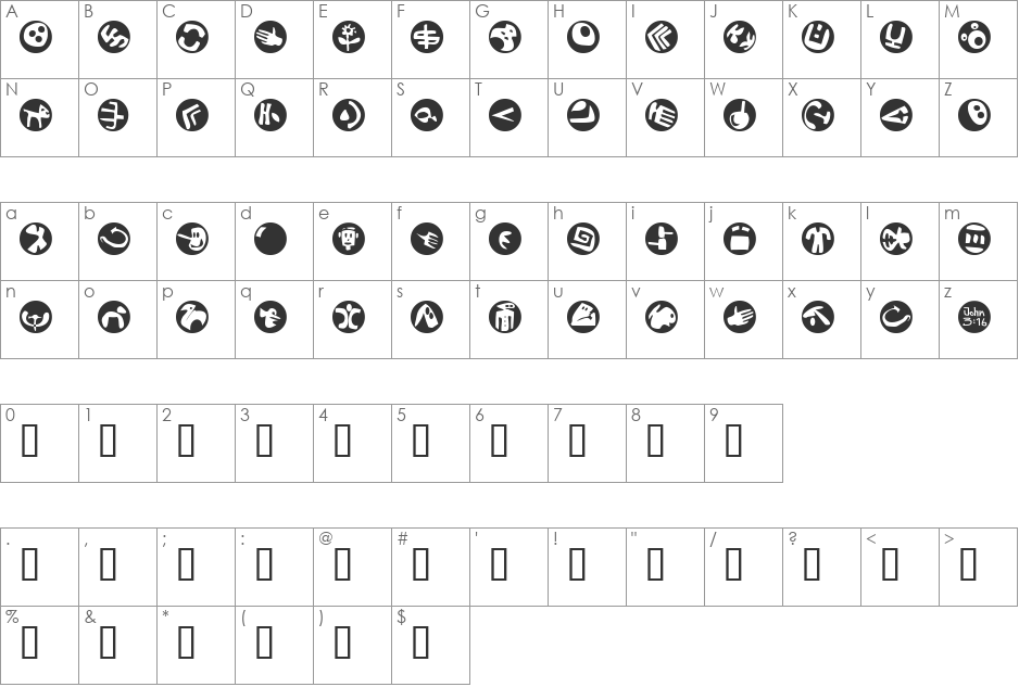 Sams Dingbats No2 font character map preview