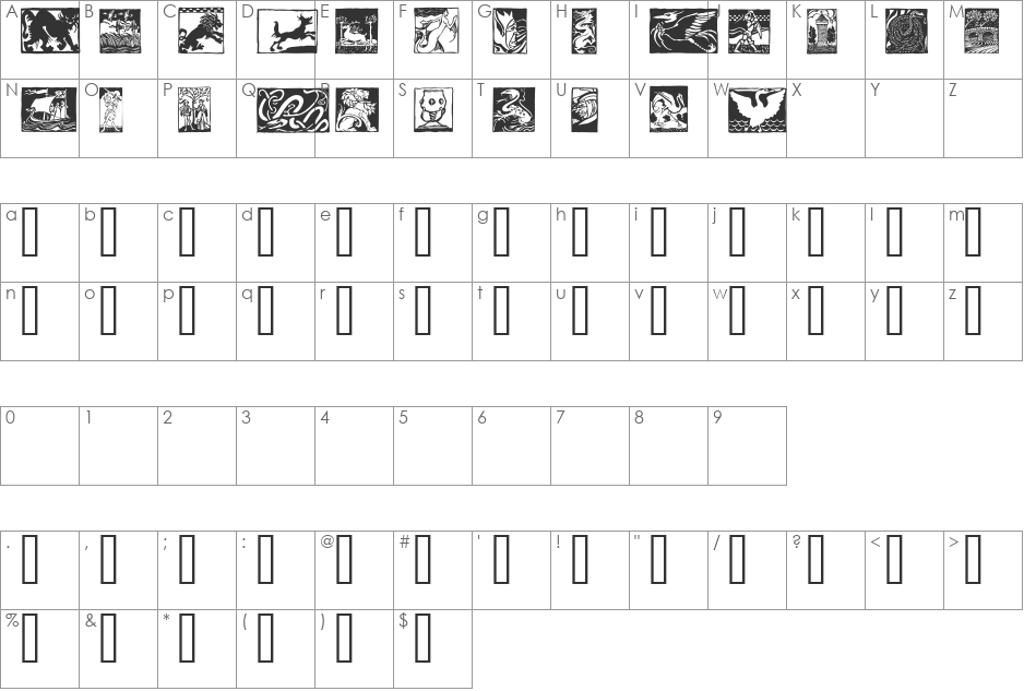 SANGRAEL font character map preview