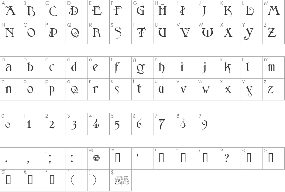 Sans Logique font character map preview