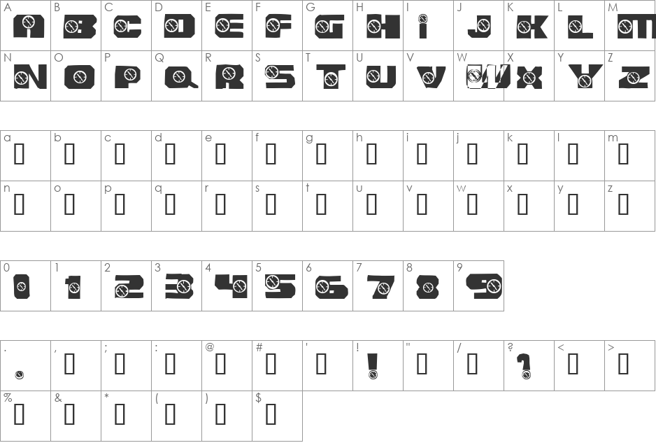 Sans of Time font character map preview