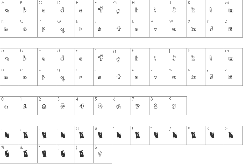 SansCollege font character map preview