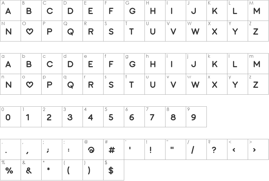 Sant Joan Despi Regular font character map preview