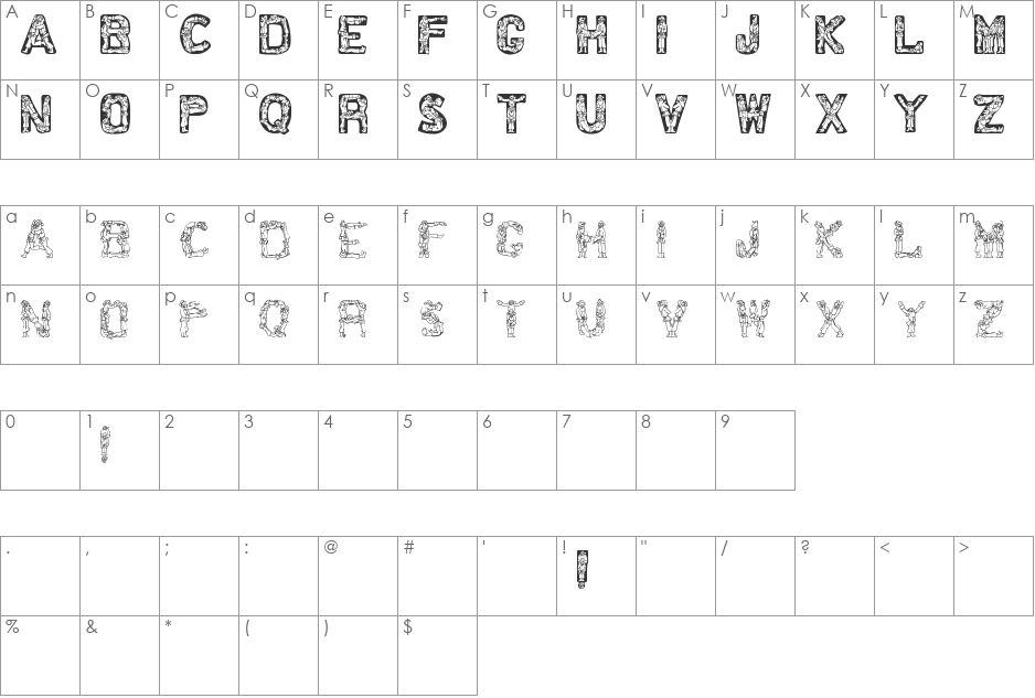 Santa Time font character map preview