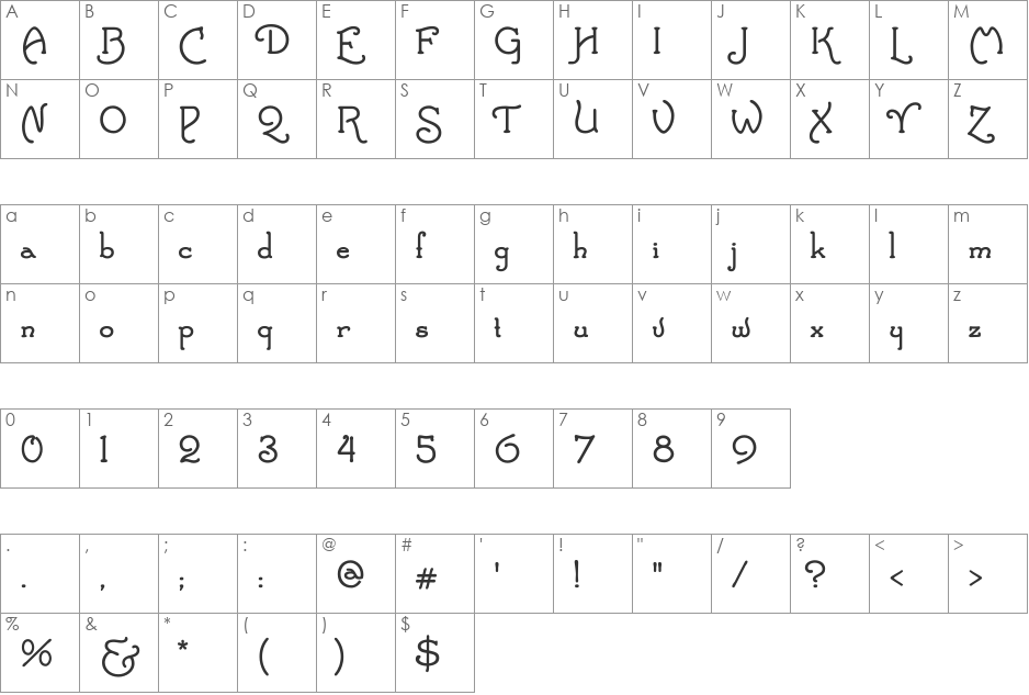 Santa'sSleighFull font character map preview