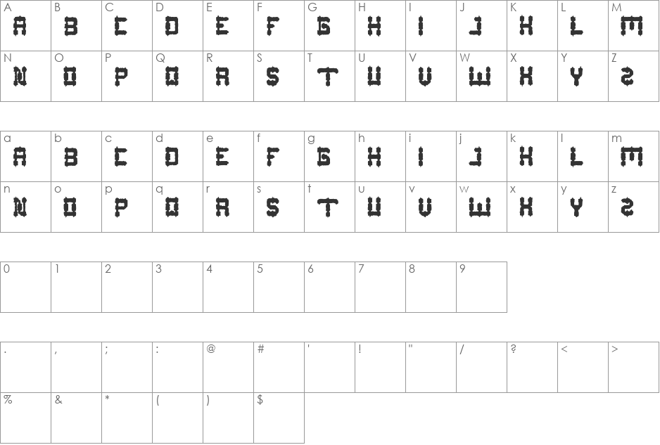 BARBARIAN font character map preview