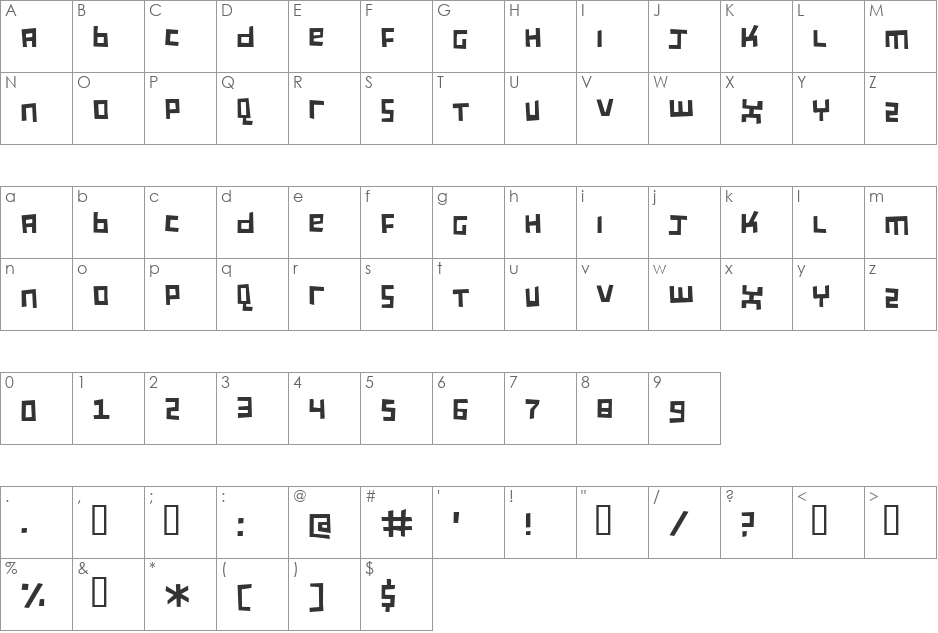 Sarcastic Girl Scout Bitch font character map preview