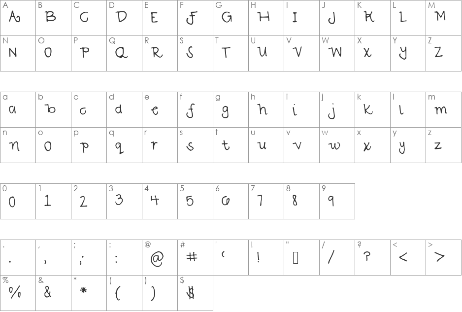 Savannah font character map preview