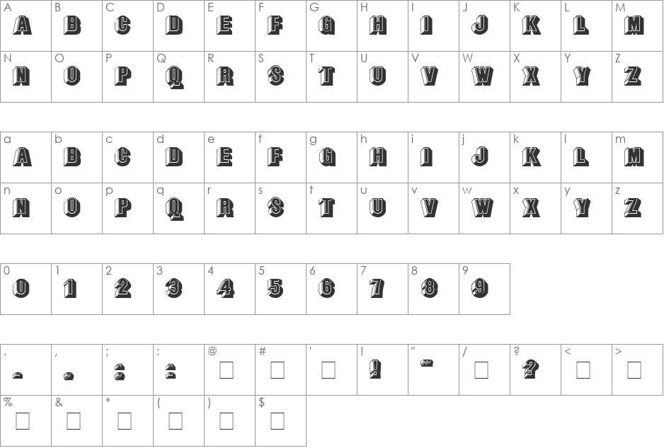 Savannah Fat font character map preview