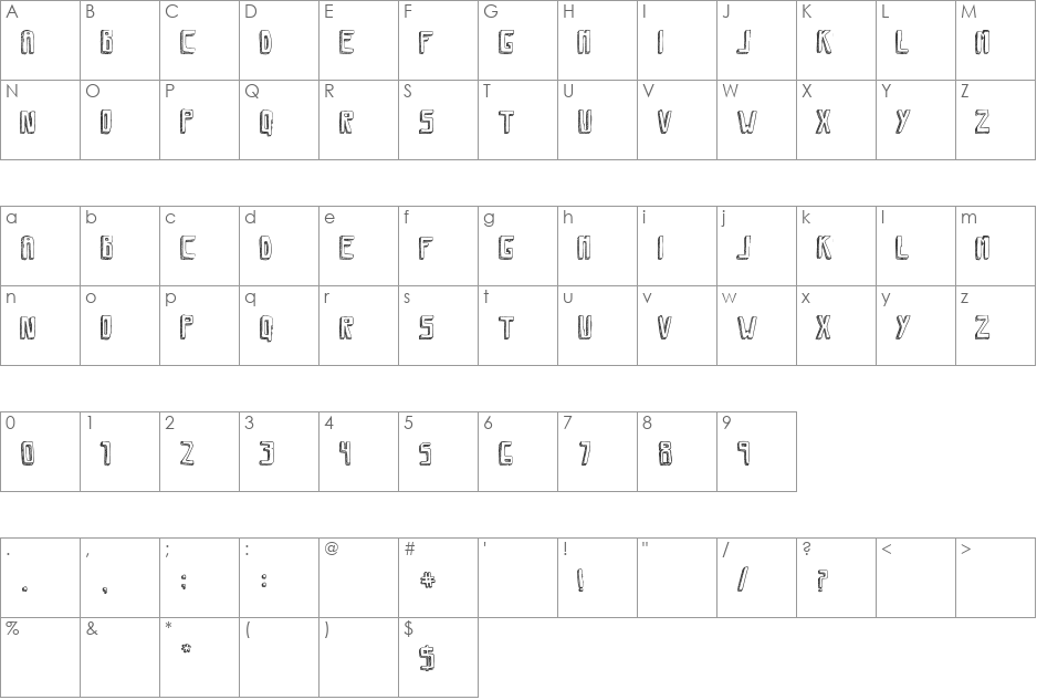 Savia font character map preview