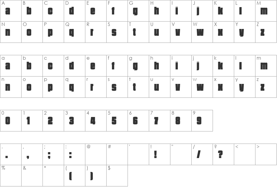 Say It Fat font character map preview