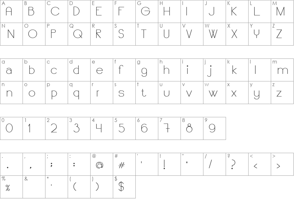 SaySomething font character map preview