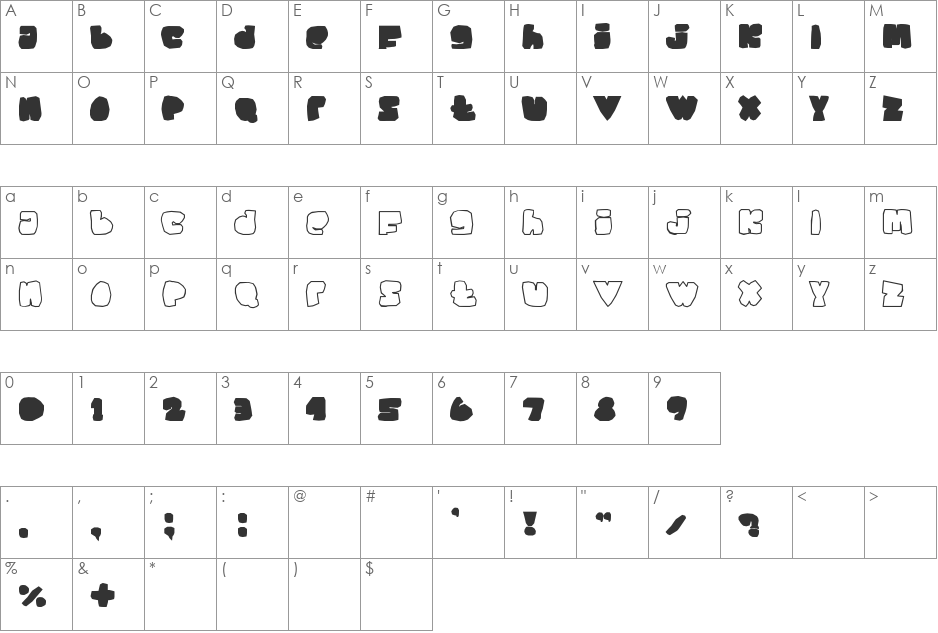 SAYsomething!!! font character map preview