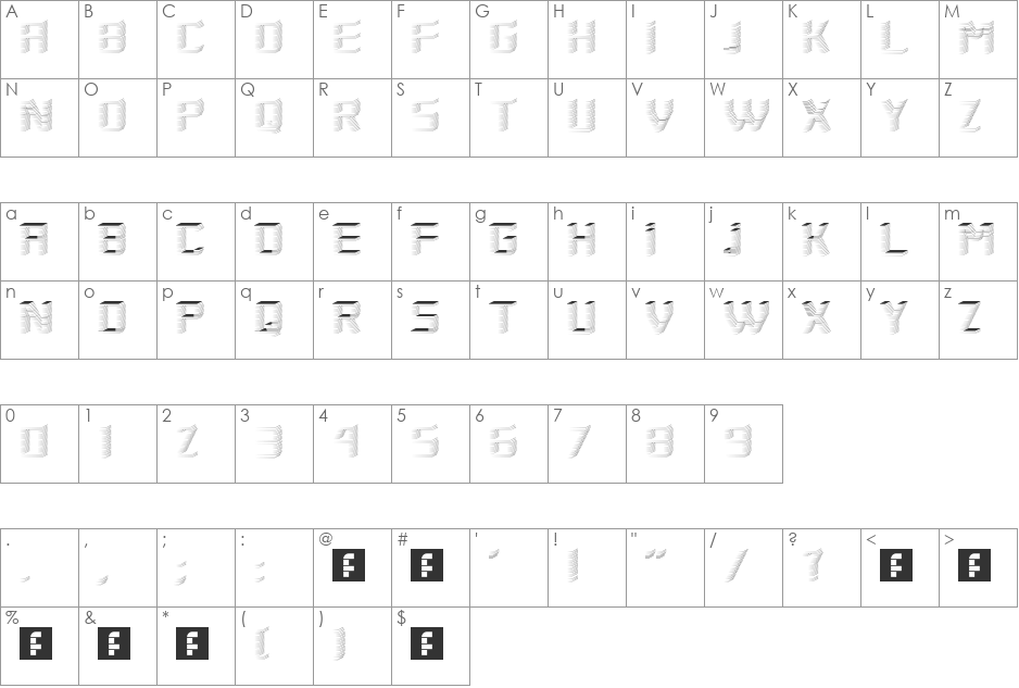 Saytwo font character map preview