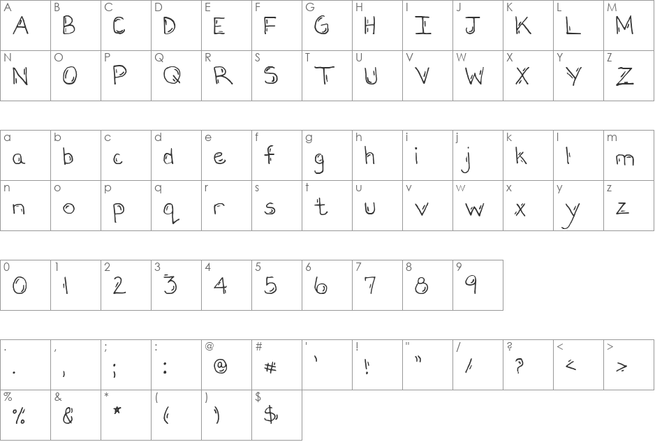 SA_Simple_Lines font character map preview