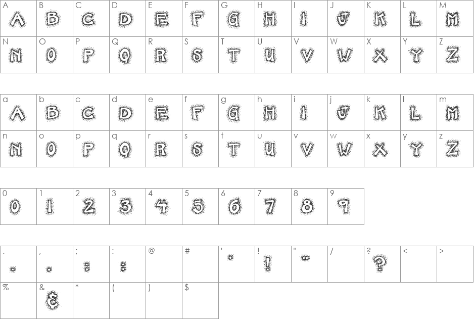 SBC Sandy Beach font character map preview