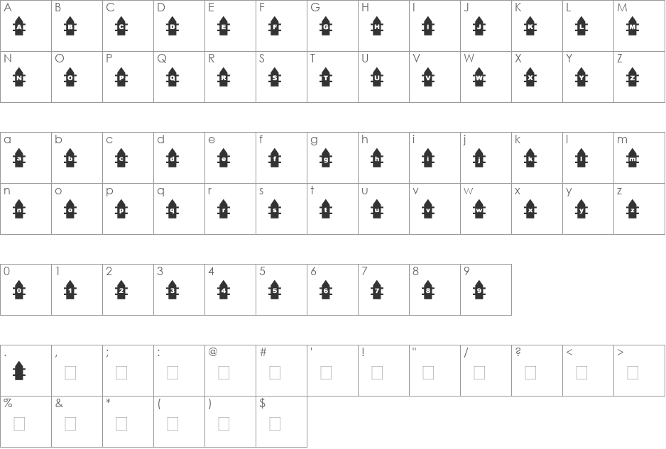 sbfence font character map preview