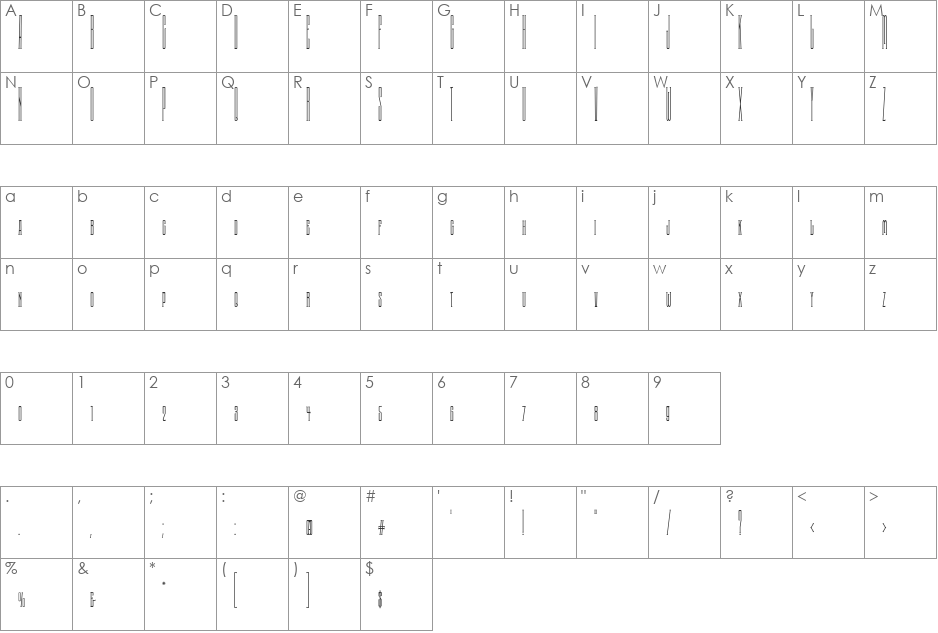 Scaffold font character map preview