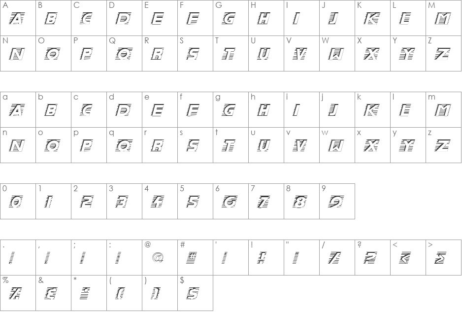 ScanLine font character map preview