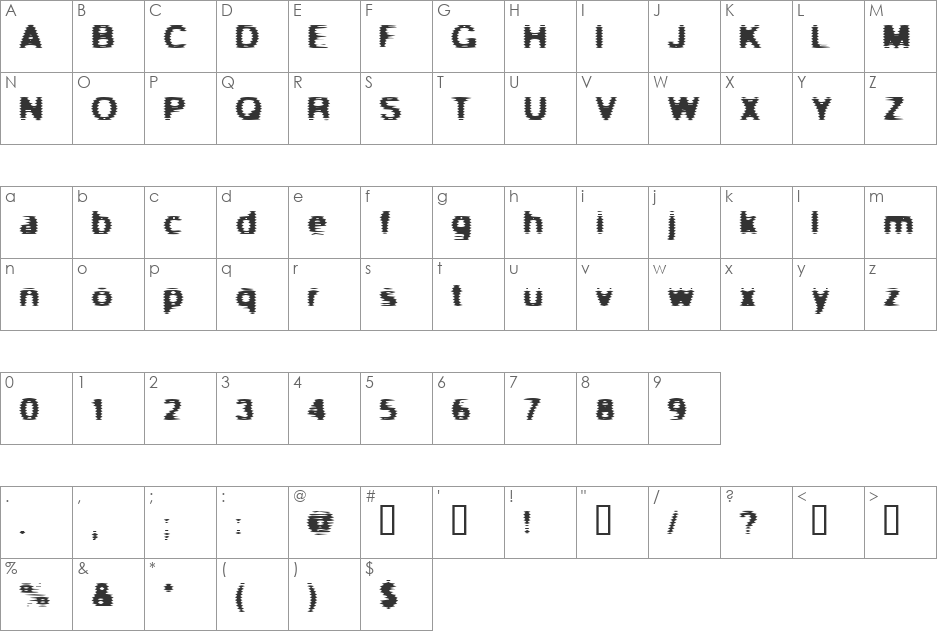 Scanner font character map preview