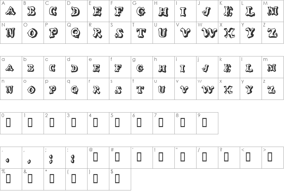 ScaredOfShadowsSCapsSSi font character map preview
