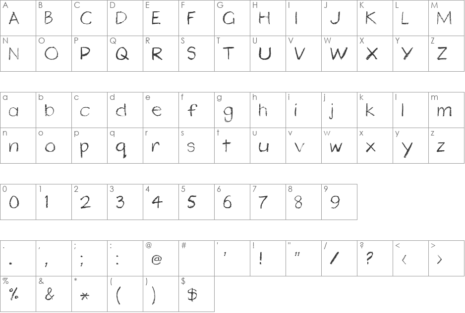 schalk font character map preview