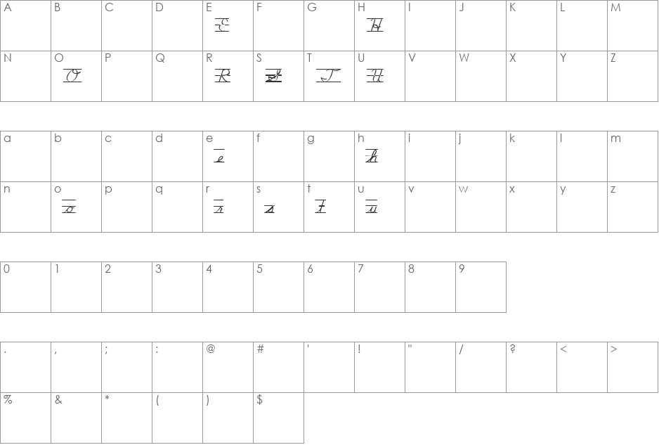 SchoolCursiveGuidesDemo font character map preview