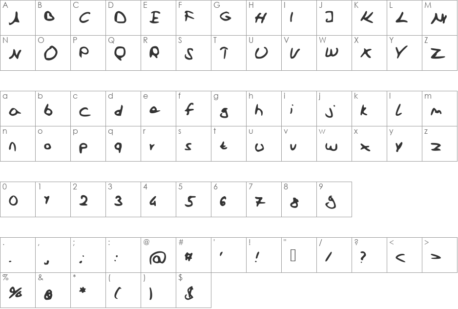 SchoolFont font character map preview
