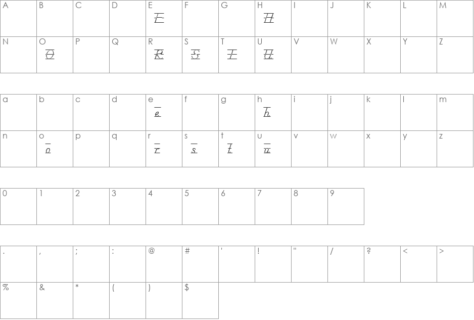 SchoolManuscriptGuidesDemo font character map preview