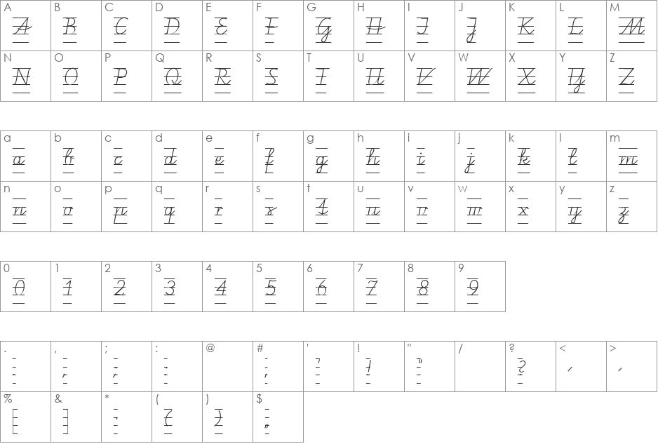 SchulschriftA-L4 font character map preview
