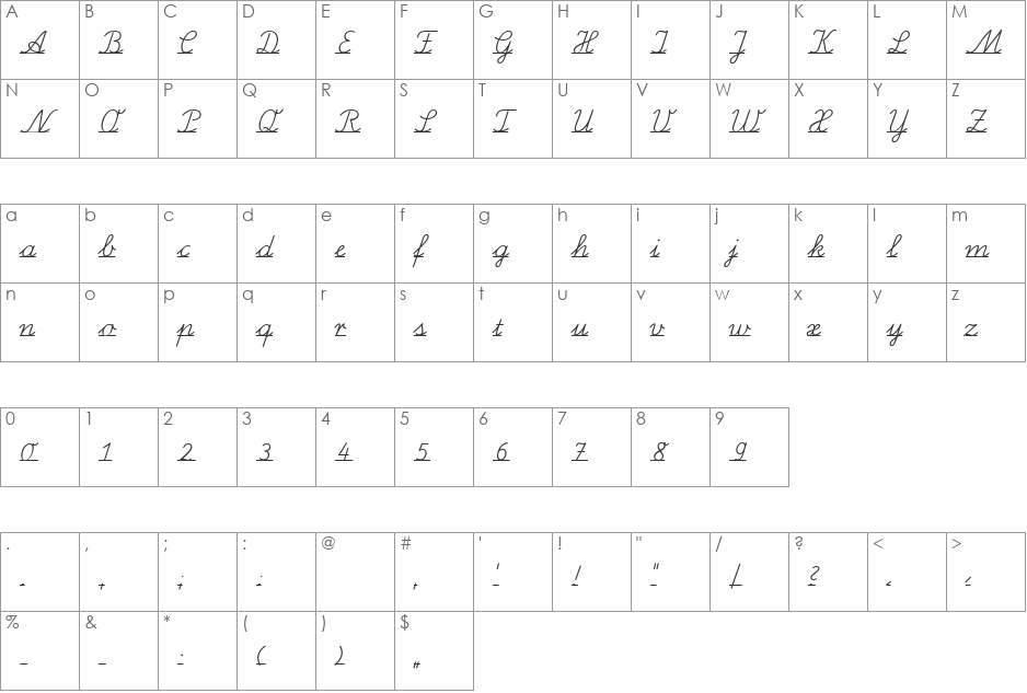 SchulschriftB-L1 font character map preview