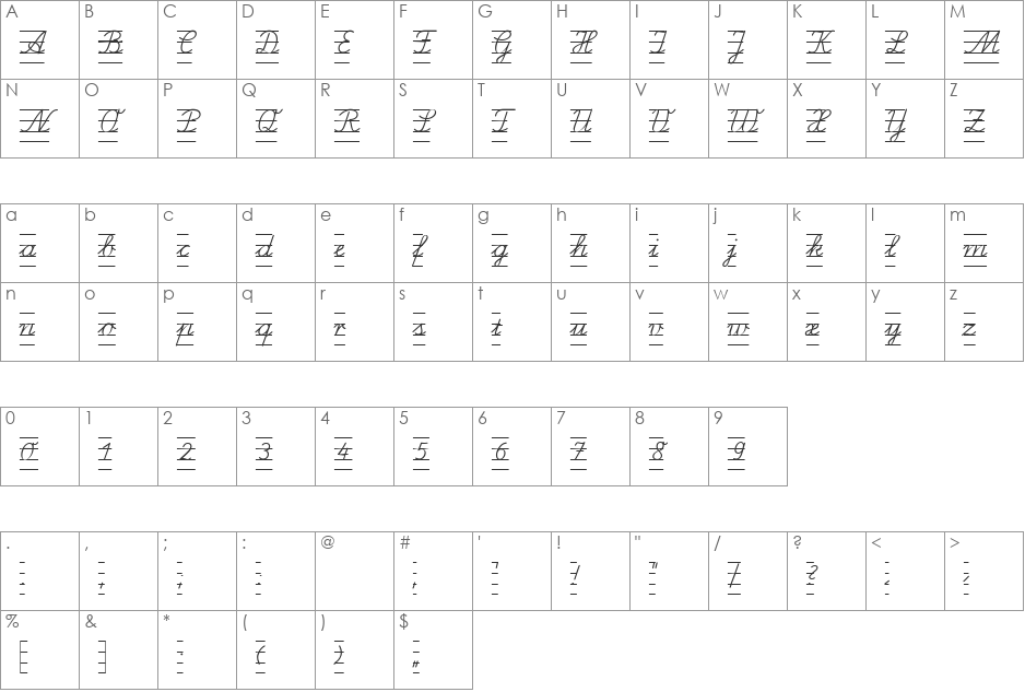 SchulschriftB-L4 font character map preview