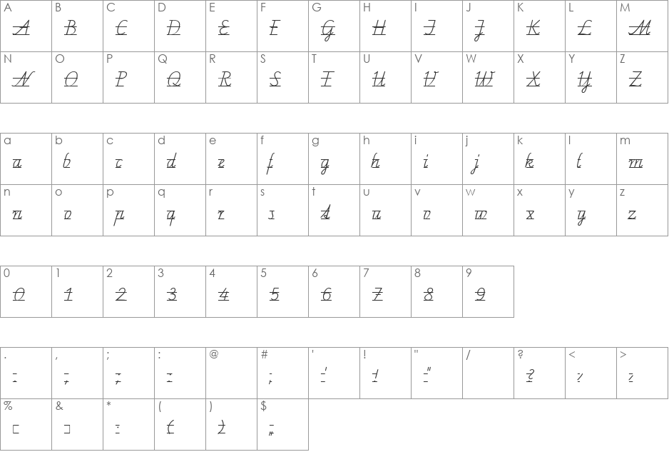 SchulschriftC-L2 font character map preview