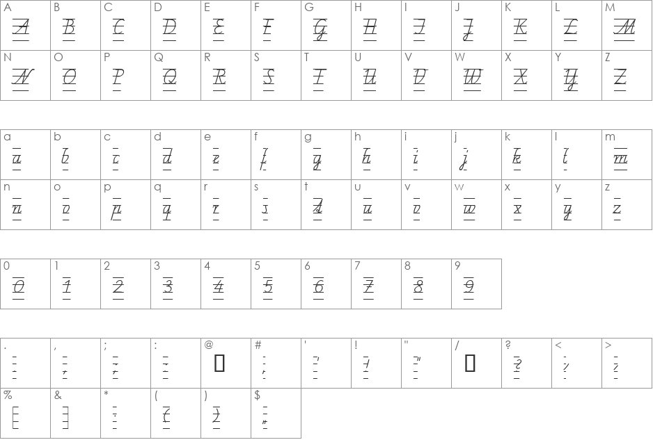 SchulschriftCL4 font character map preview