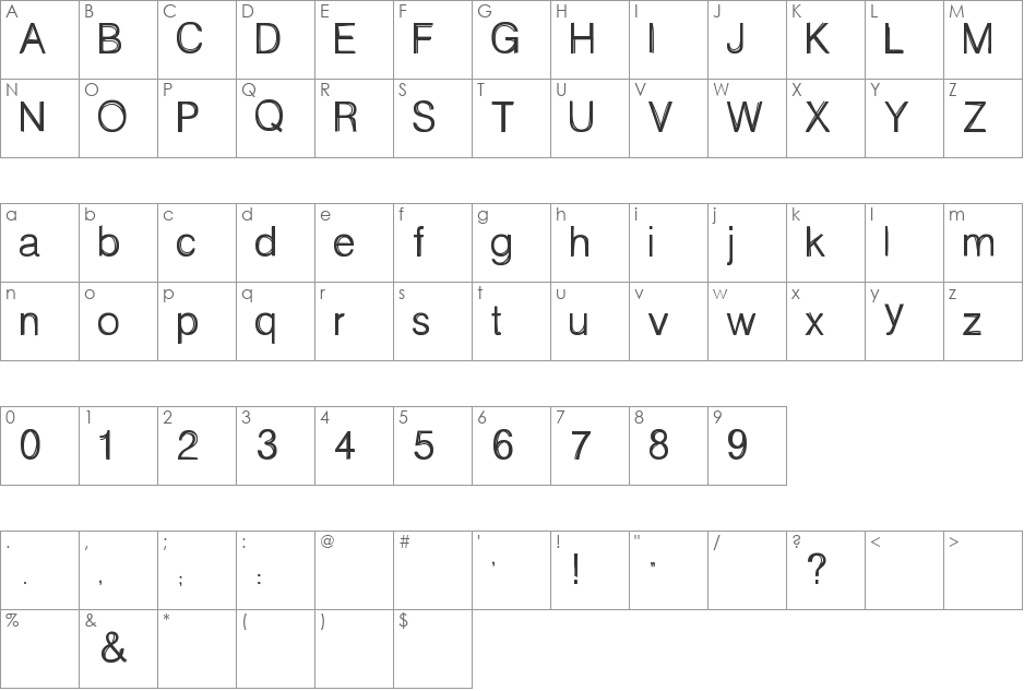 sciallo font character map preview