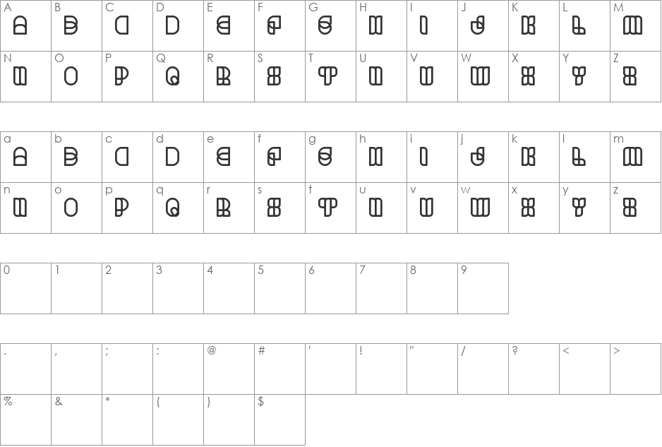 science fiction font character map preview