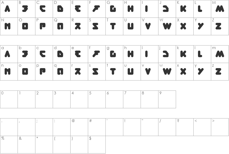 bare knuckle fight font character map preview