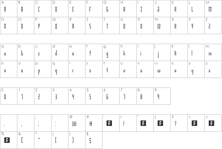 Scoreboard LED font character map preview