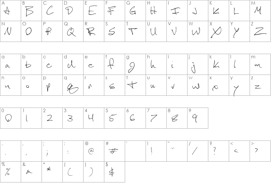 Scotosaurus font character map preview