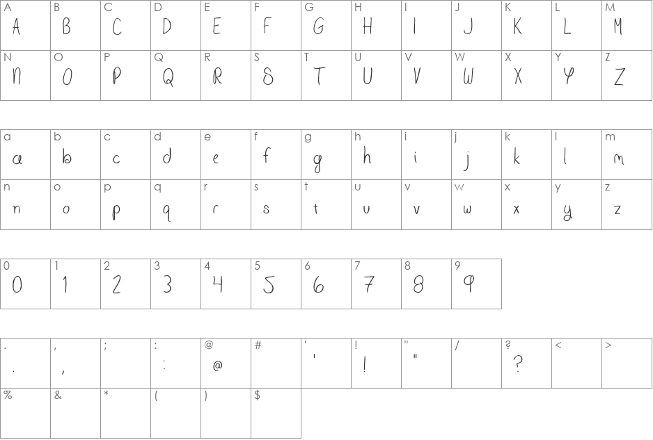 Scranton Fancy font character map preview