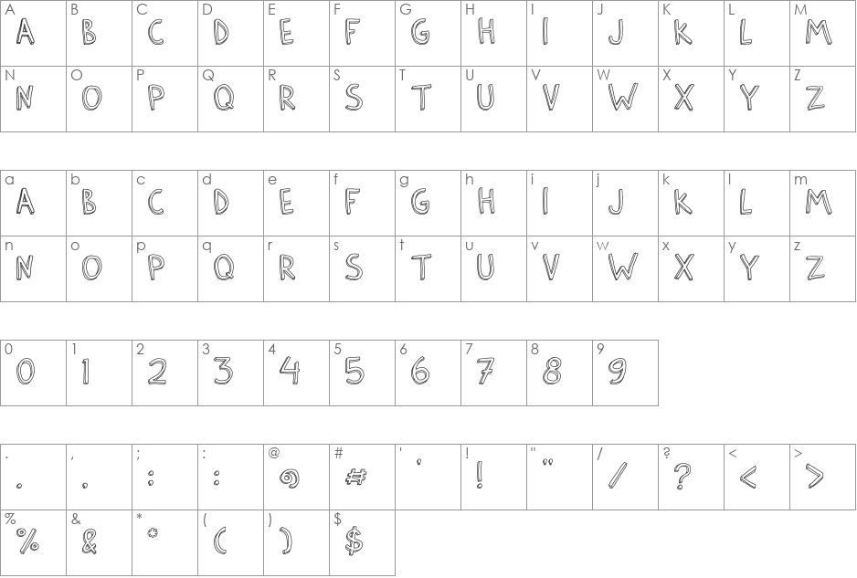 Barlow Solid font character map preview