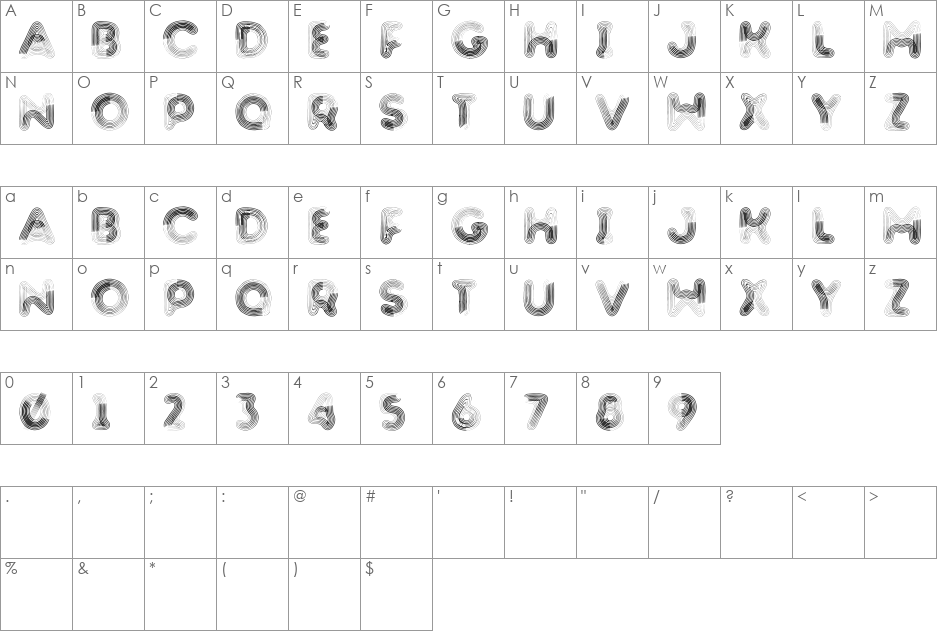 Barnstormer font character map preview