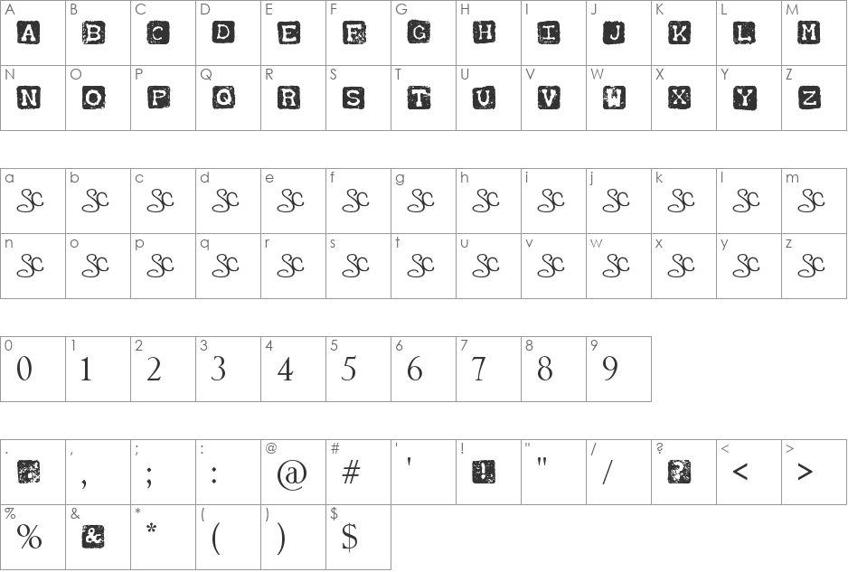 SC_StampedAlpha font character map preview