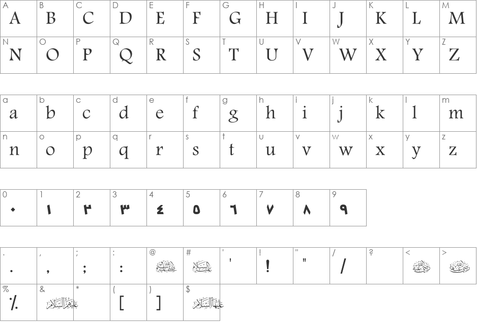 SC_TARABLUS font character map preview