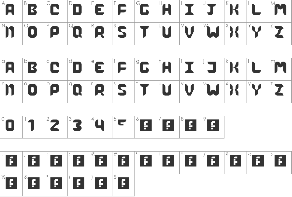 SD Smooth Edge font character map preview