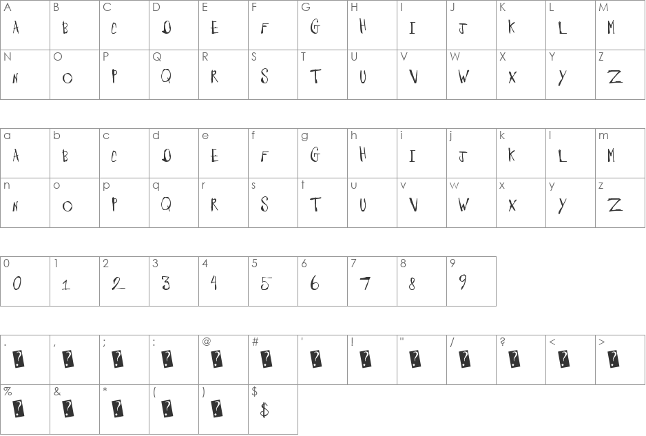 BarnyardMassacre font character map preview