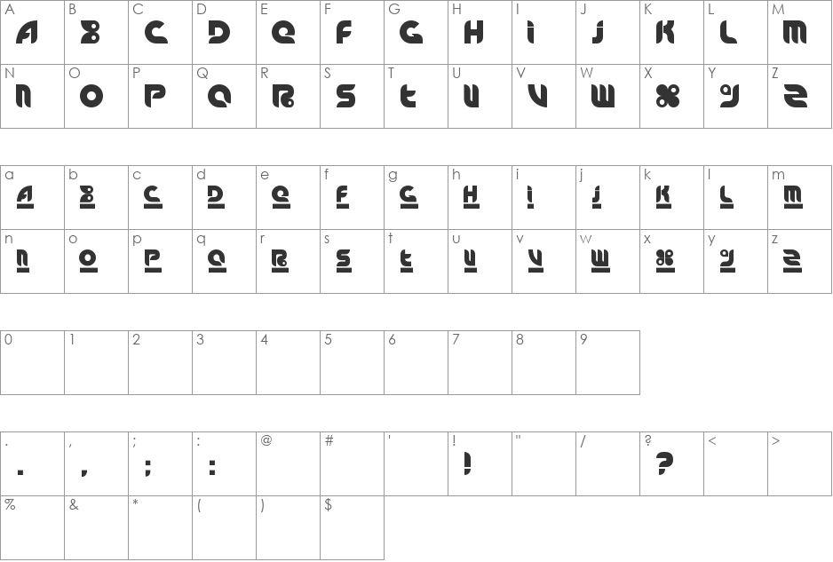 sdgsdg font character map preview